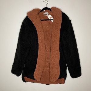 UO Carmella Reversible Hooded Teddy Jacket